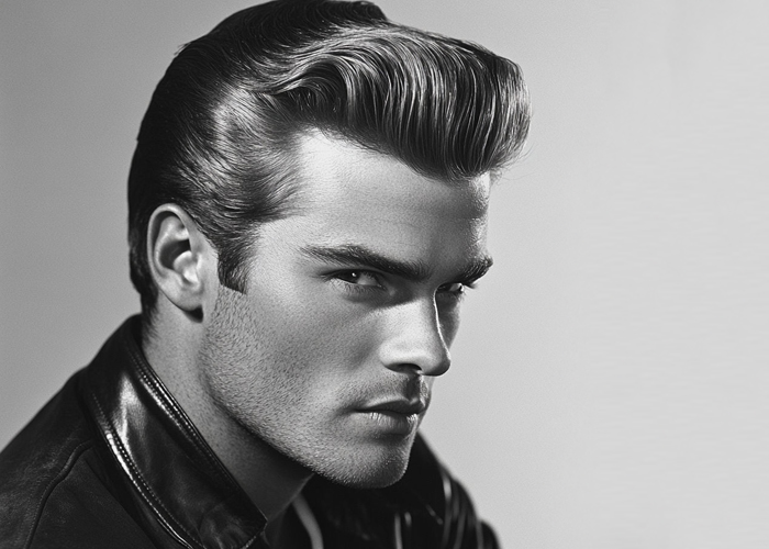 pompadour viso quadrato taglio capelli uomo