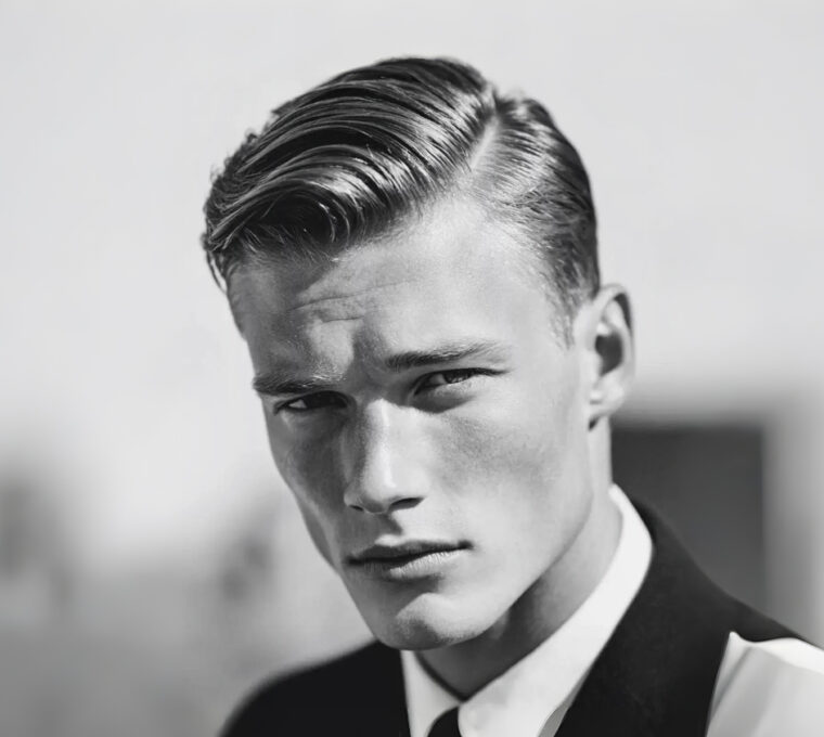 acconciature riga in mezzo side part men haircut taglio capelli uomo