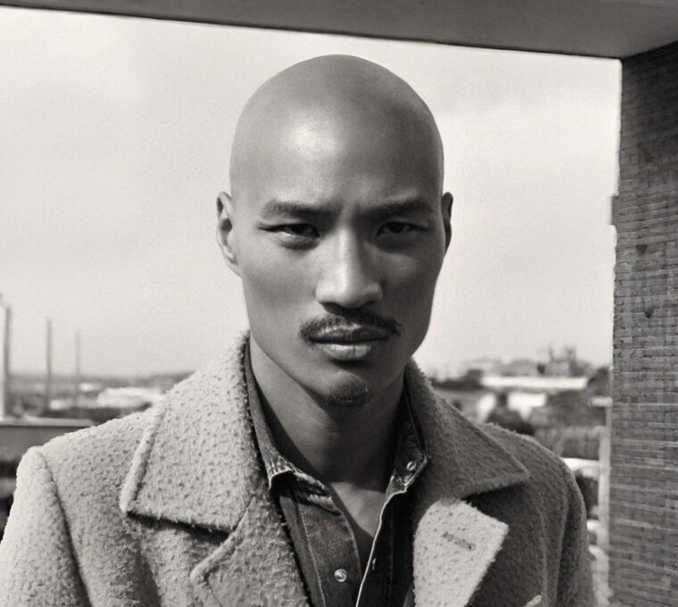 mens haircut bald uomo rasato mustache taglio capelli uomo