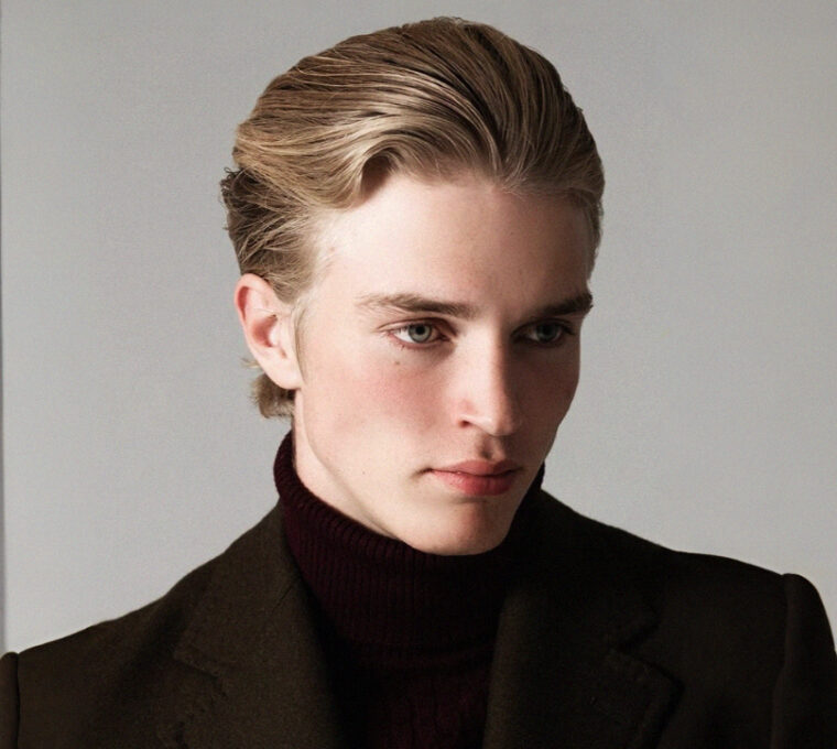 slick back all indietro blond biondo taglio capelli uomo hairstyle mens haircut