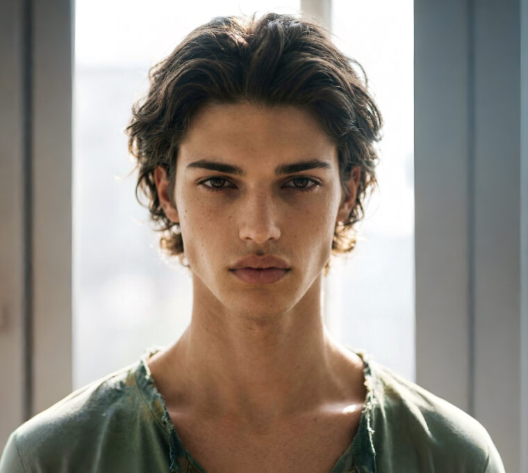 acconciture riga in forma del viso mezzo middle part men haircuts taglio capelli uomo